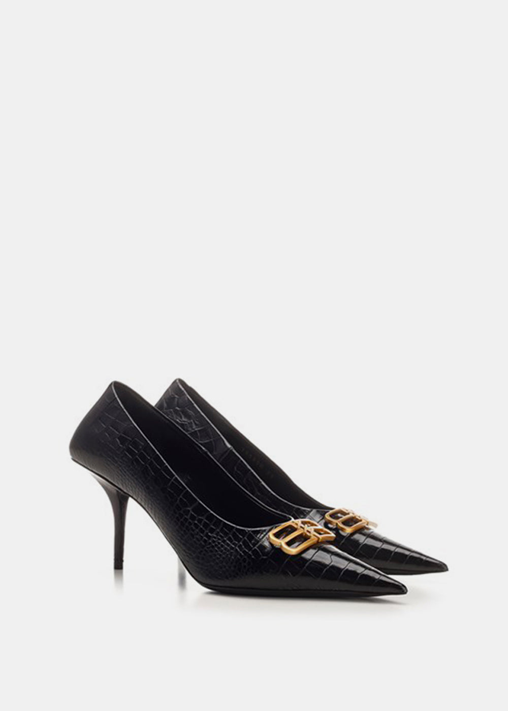 Оригінальна Black Shiny Lambskin Square Knife Bb 80mm Pump Balenciaga – вид ззаду