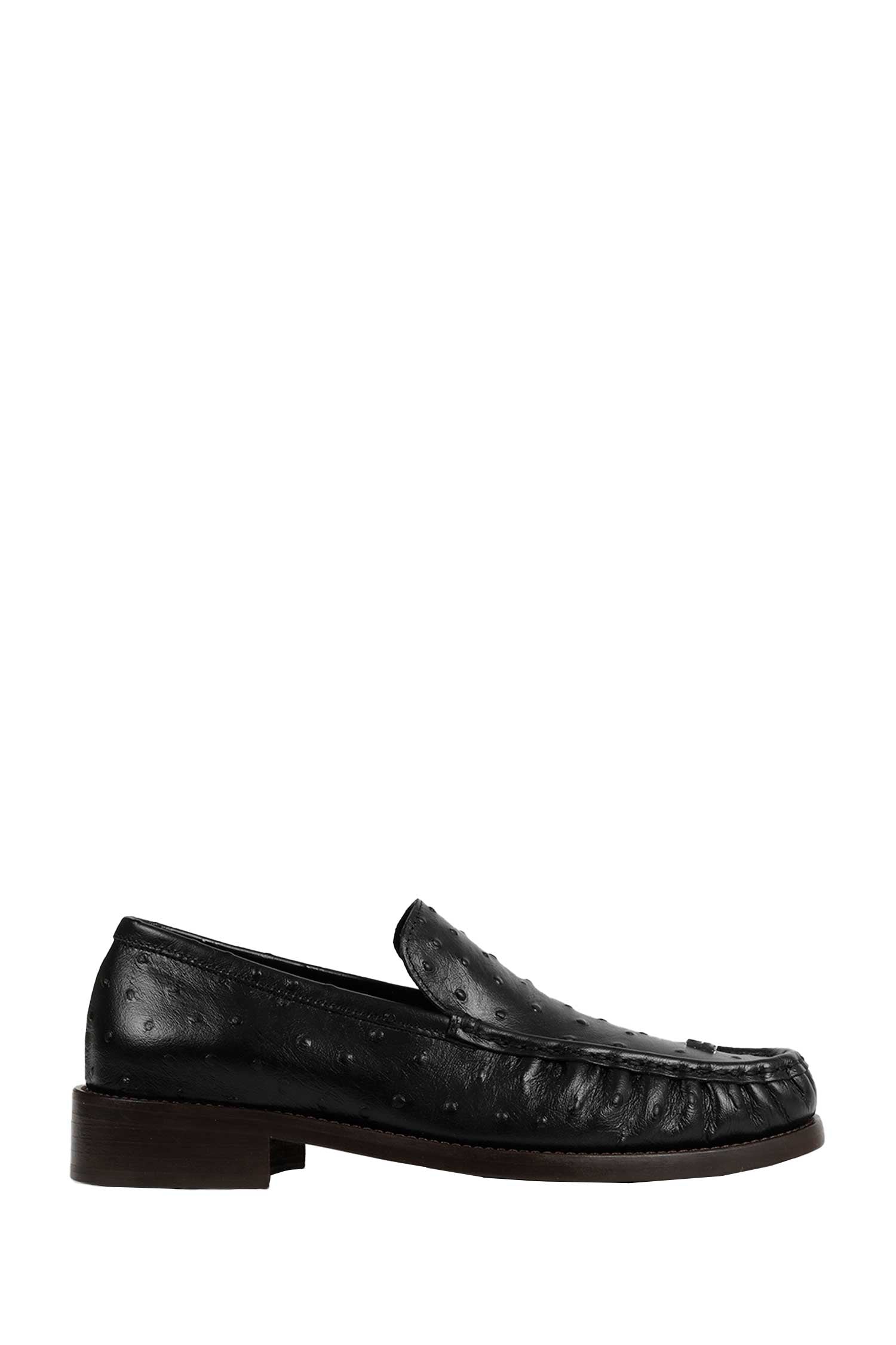 Ostrich-Printed Leather Loafers Acne studios оригінал – Купити в Україні – боковий вид