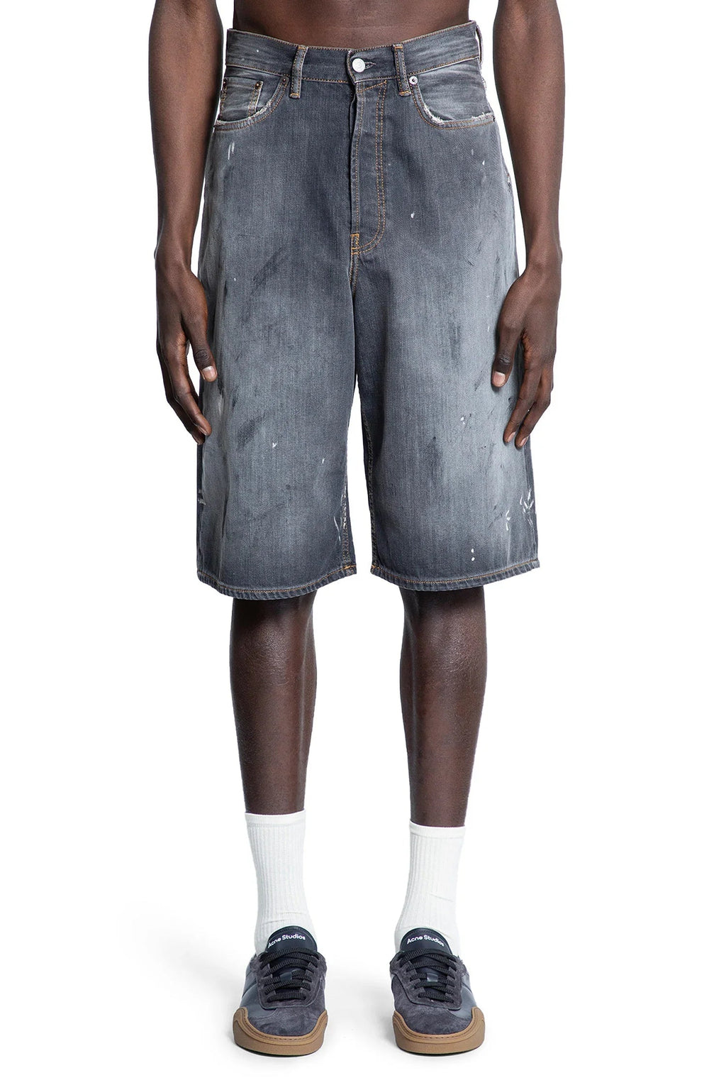 Оригінальна Loose Fit Denim Shorts Acne studios – вид ззаду