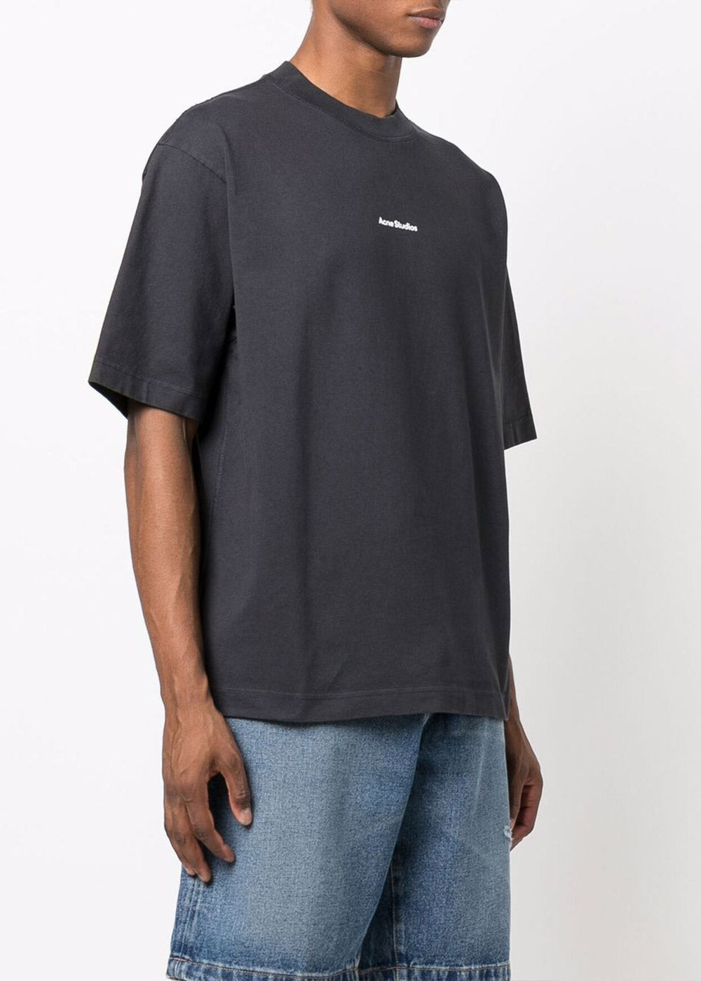 Оригінальна Black Logo T-Shirt Acne studios – вид ззаду