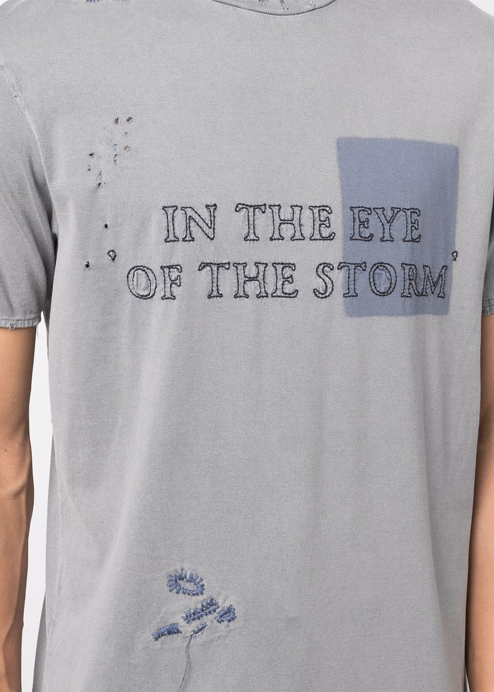 Оригінальна Denim Blue Distressed T-Shirt Acne studios – збільшений вид