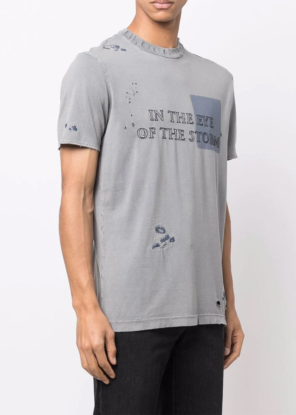 Оригінальна Denim Blue Distressed T-Shirt Acne studios – вид ззаду