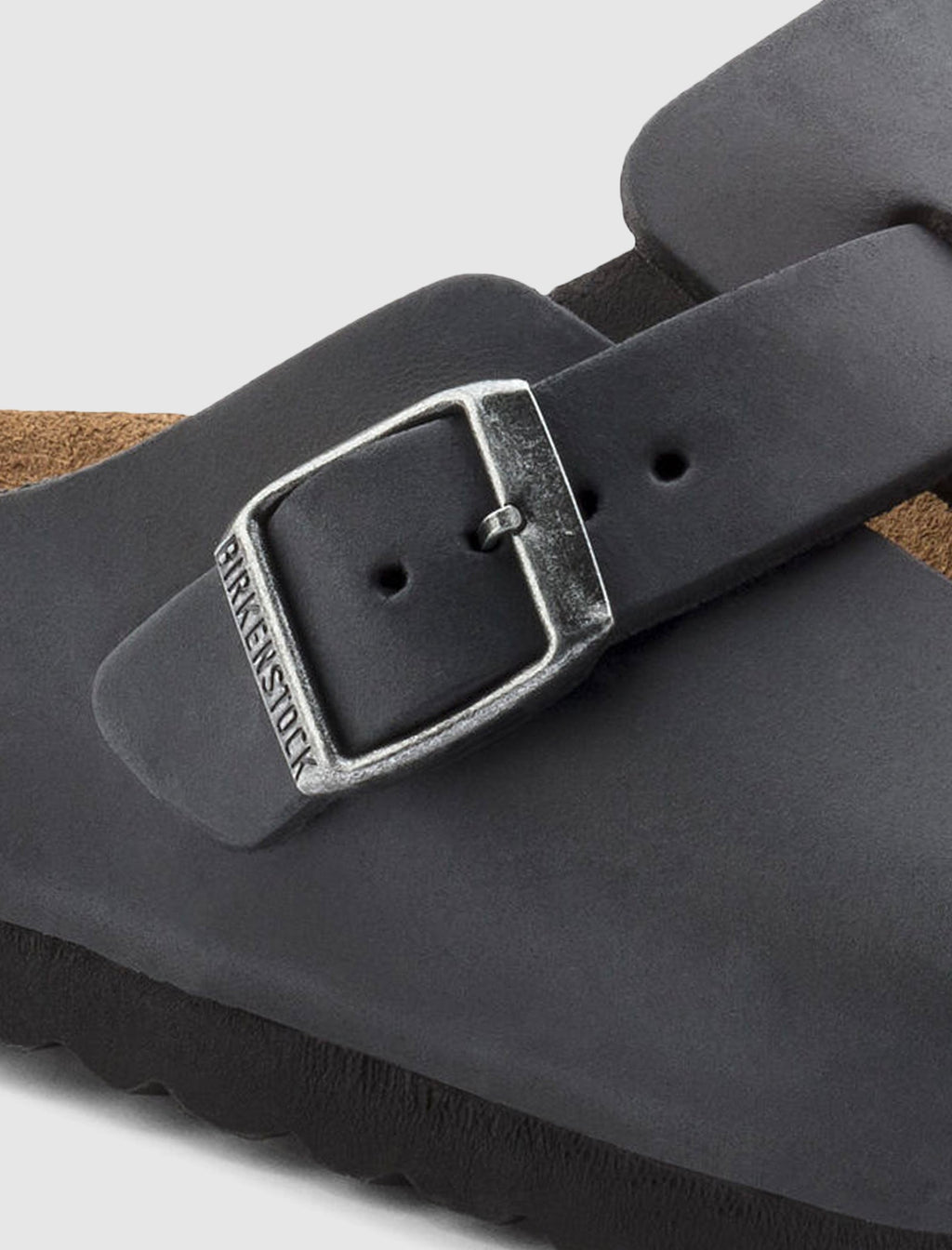Оригінальна Boston Oiled Leather Black Birkenstock – вид ззаду
