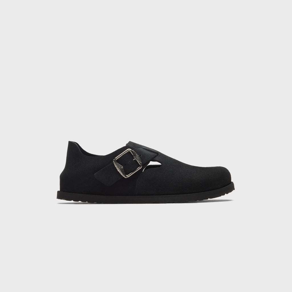 London Suede Black Birkenstock – Гарантія оригінальності – боковий вид