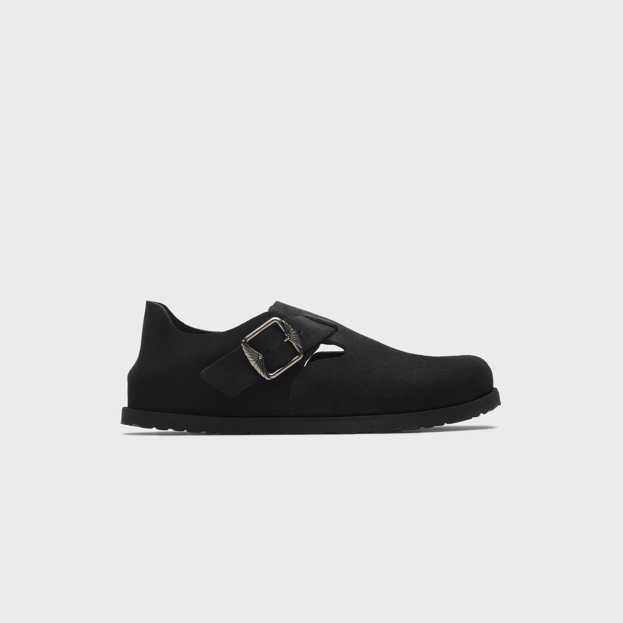 London Suede Black Birkenstock – Гарантія оригінальності – боковий вид