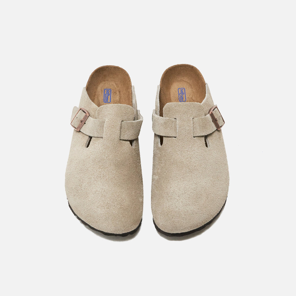Wmns Boston Soft Footbed Suede Taupe Birkenstock оригінал – Купити в Україні – вид ззаду