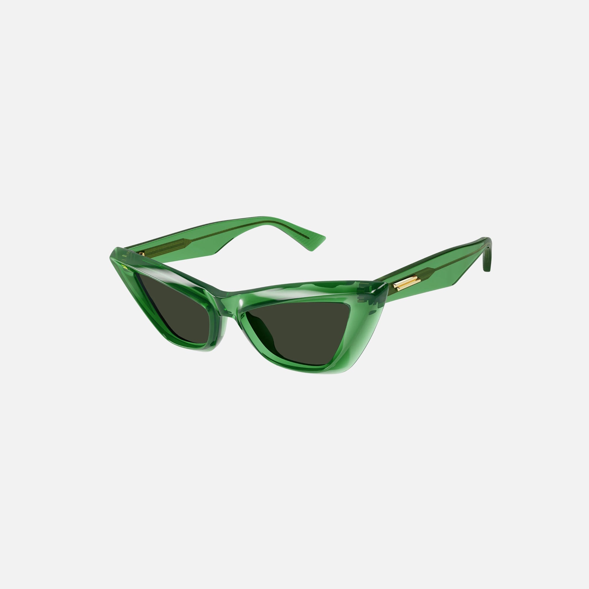Acetate Cat Eye Frame Transparent Green Bottega veneta – Гарантія оригінальності – боковий вид