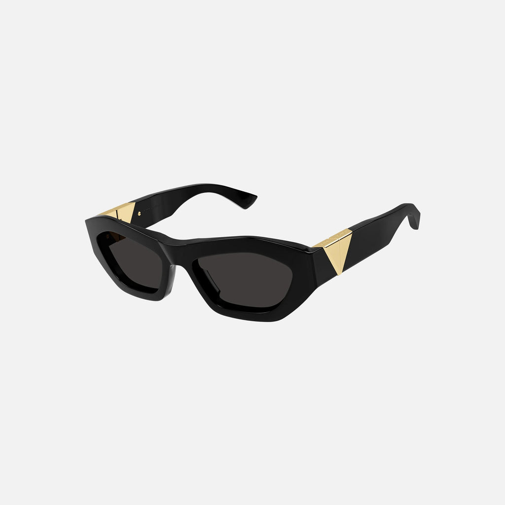 Оригінальна Acetate Square Frame With Gold Triangle Hinge Black With Grey Lens Bottega veneta – боковий вид