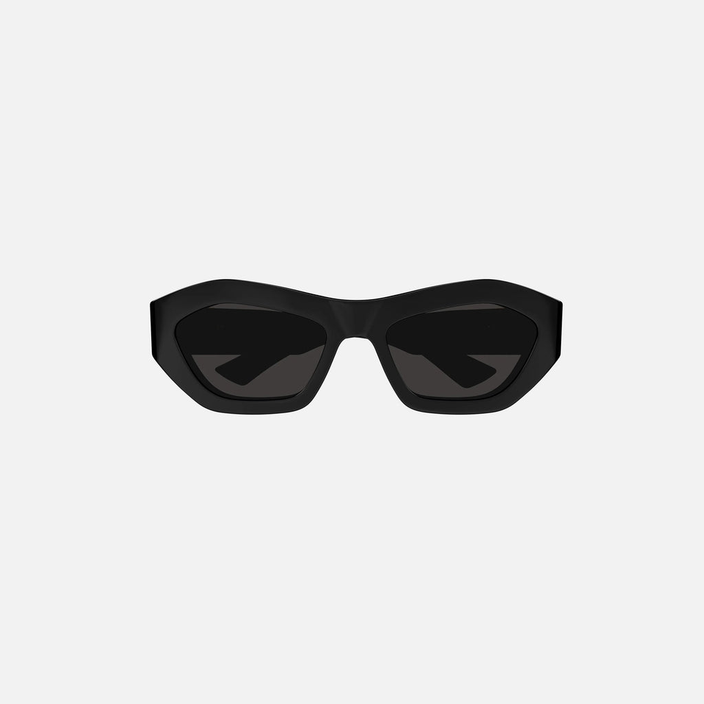 Оригінальна Acetate Square Frame With Gold Triangle Hinge Black With Grey Lens Bottega veneta – вид ззаду