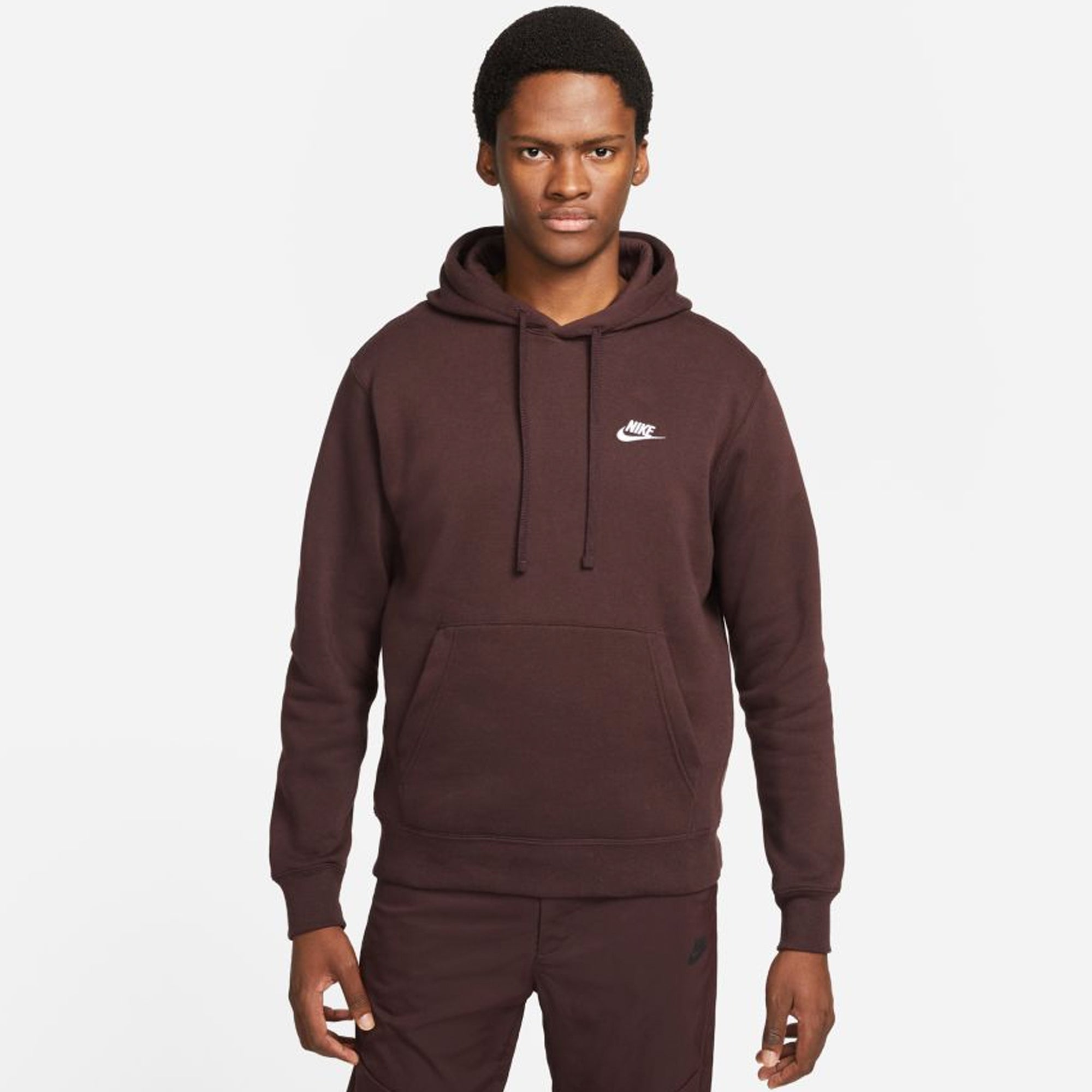 Оригінальна Mens Sportswear Club Fleece Hoodie Brown Basalt Nike – вид ззаду - NIKE