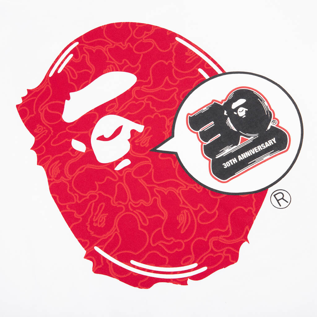 30th Anniversary Ape Head Tee White A bathing ape – Гарантія оригінальності – детальний вид