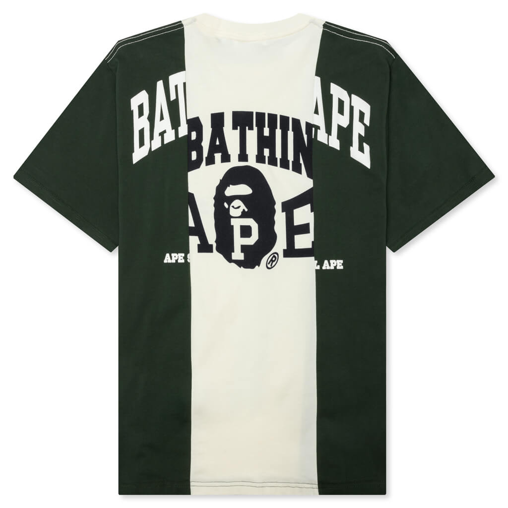 Badges Color Blocking Tee Ivory A bathing ape – Гарантія оригінальності – вид ззаду
