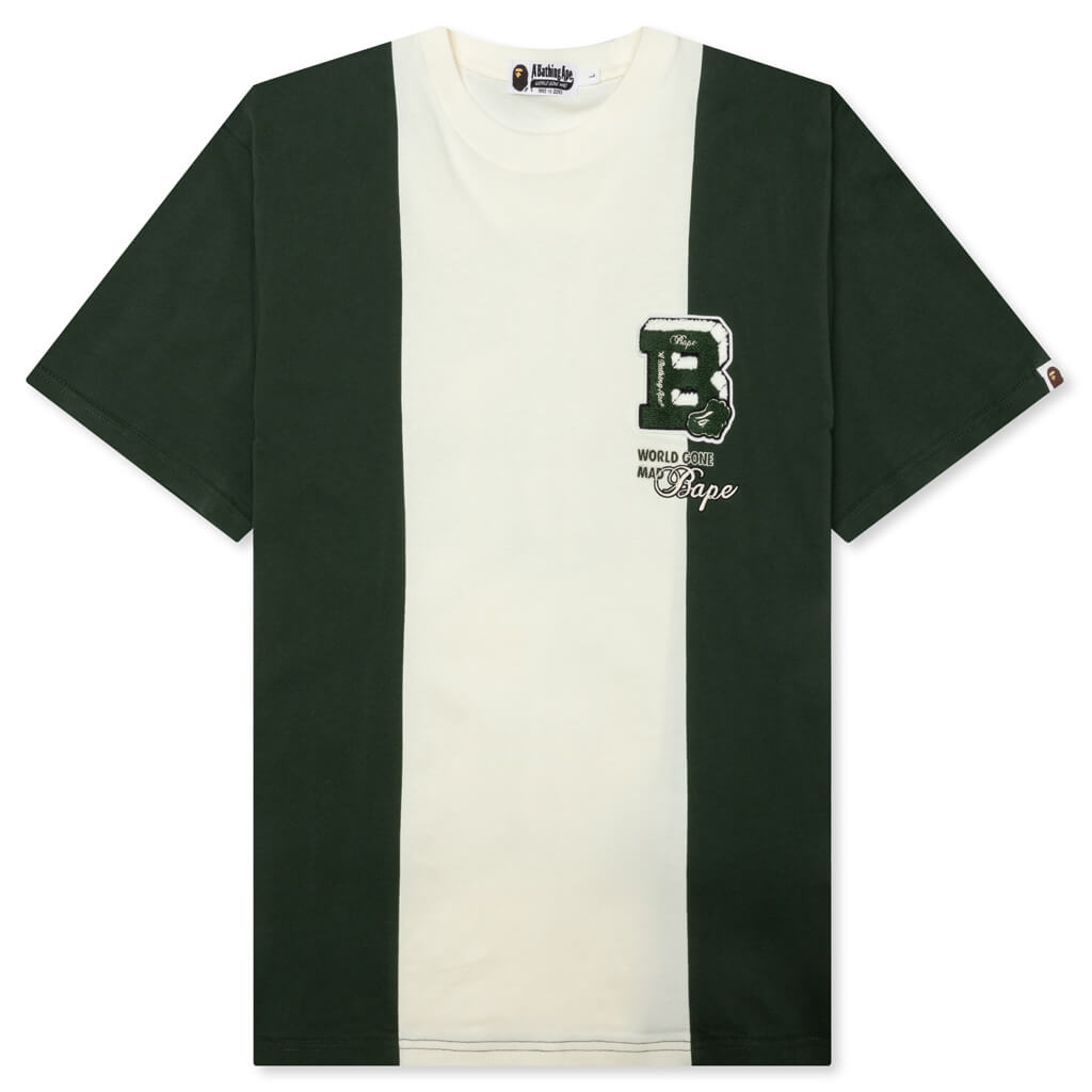 Badges Color Blocking Tee Ivory A bathing ape – Гарантія оригінальності – боковий вид