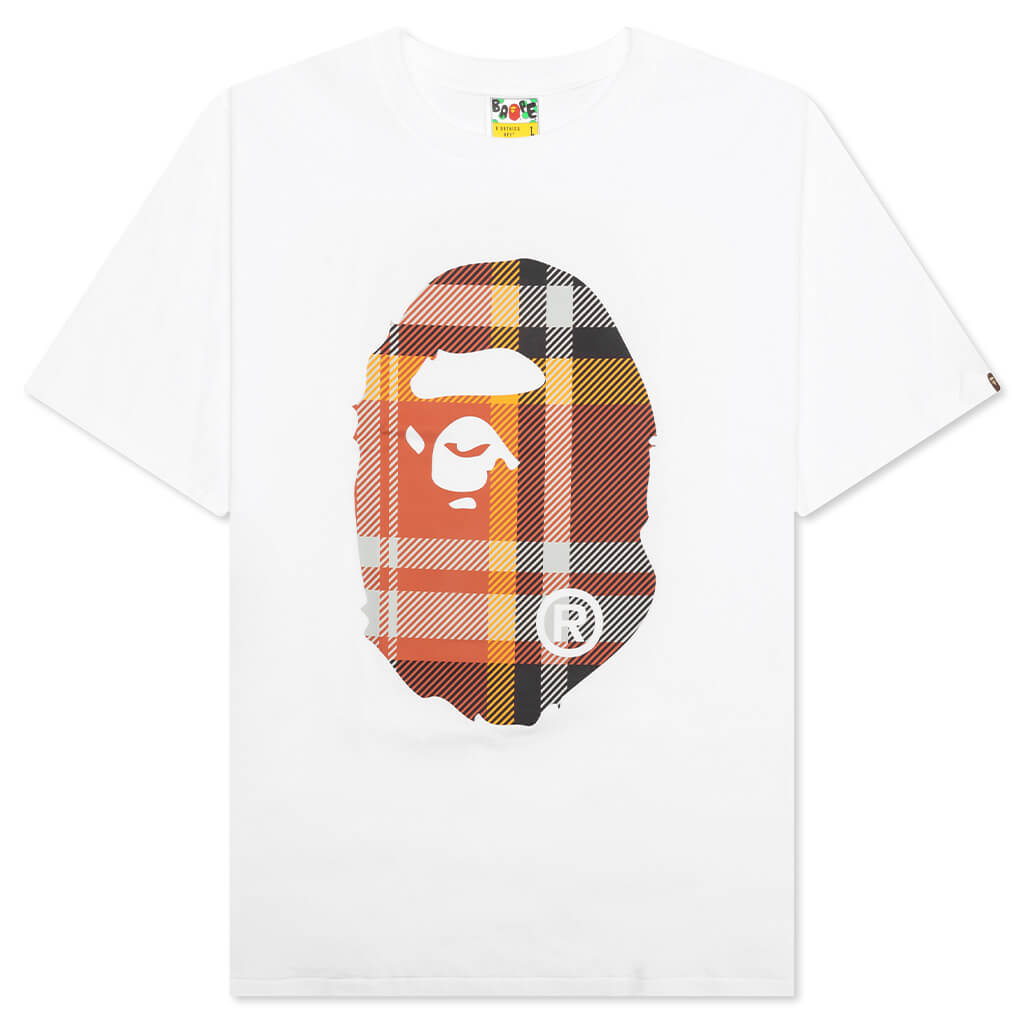 Check Big Ape Head Tee White A bathing ape – Гарантія оригінальності – боковий вид