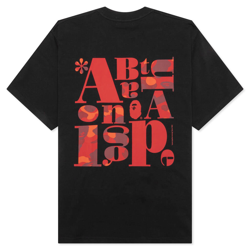 Text Graphic Tee Black A bathing ape – Гарантія оригінальності – вид ззаду