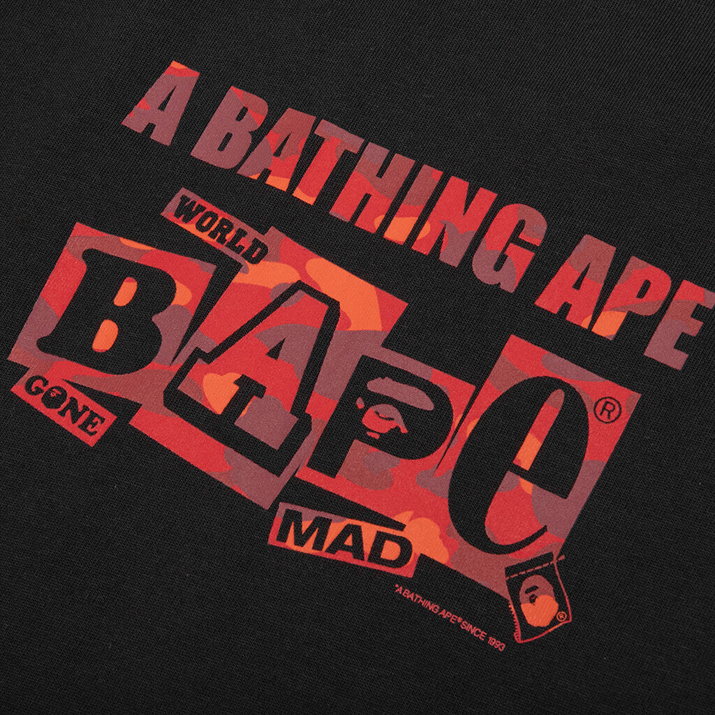 Text Graphic Tee Black A bathing ape – Гарантія оригінальності – збільшений вид