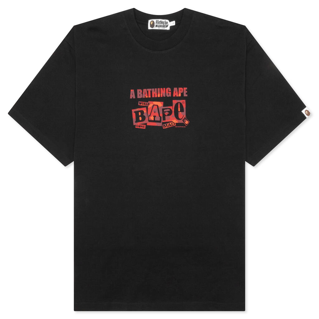 Text Graphic Tee Black A bathing ape – Гарантія оригінальності – боковий вид