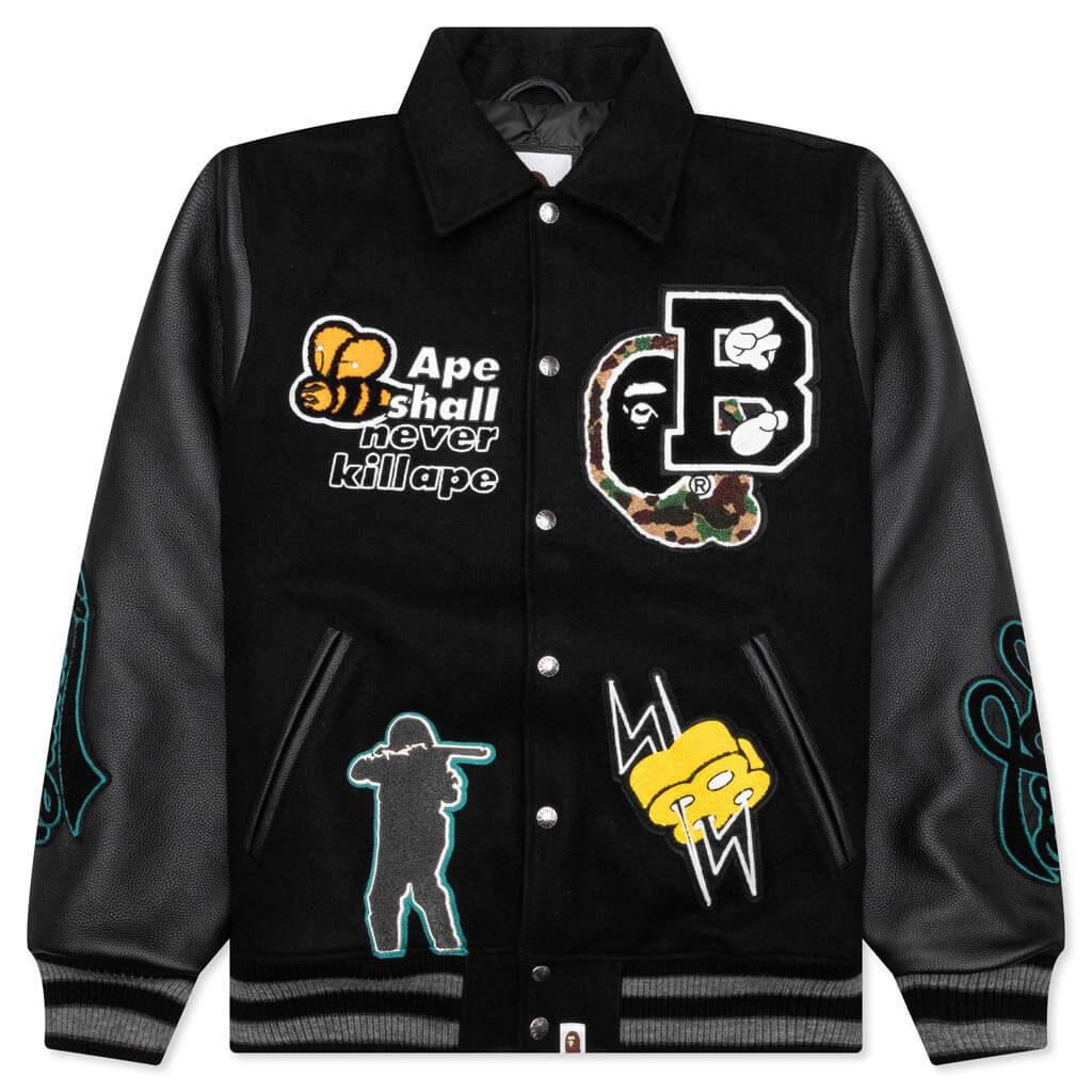 Varsity Jacket Black A bathing ape оригінал – Купити в Україні – боковий вид