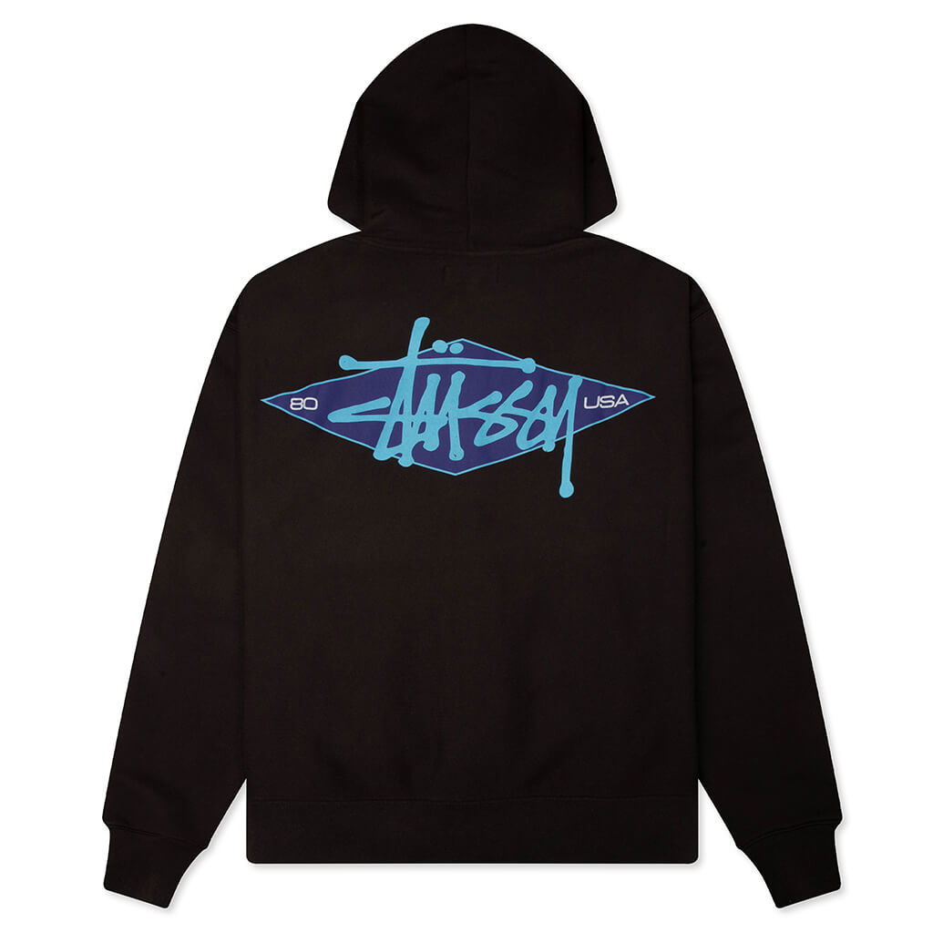 Basic Diamond Zip Hoodie Stussy – Гарантія оригінальності – вид ззаду