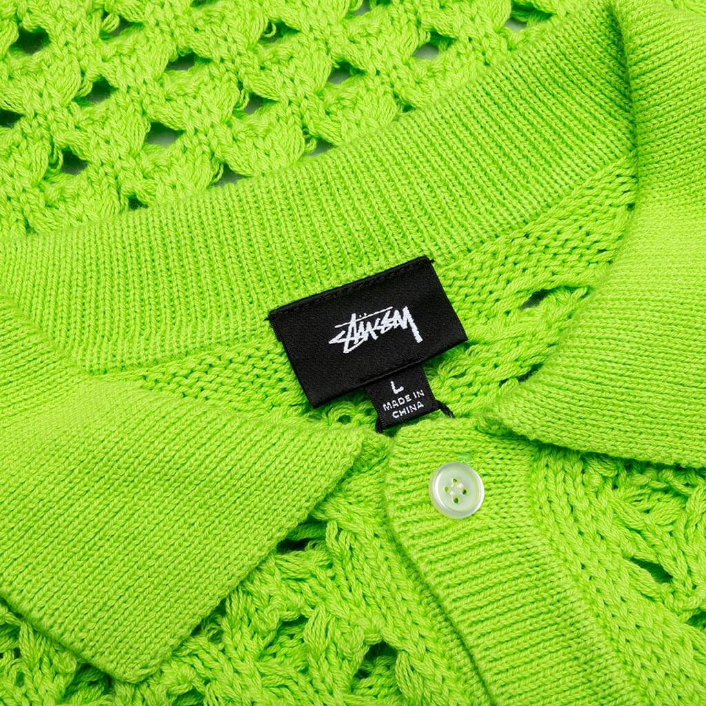 Big Mesh Polo Sweater Stussy – Гарантія оригінальності – детальний вид