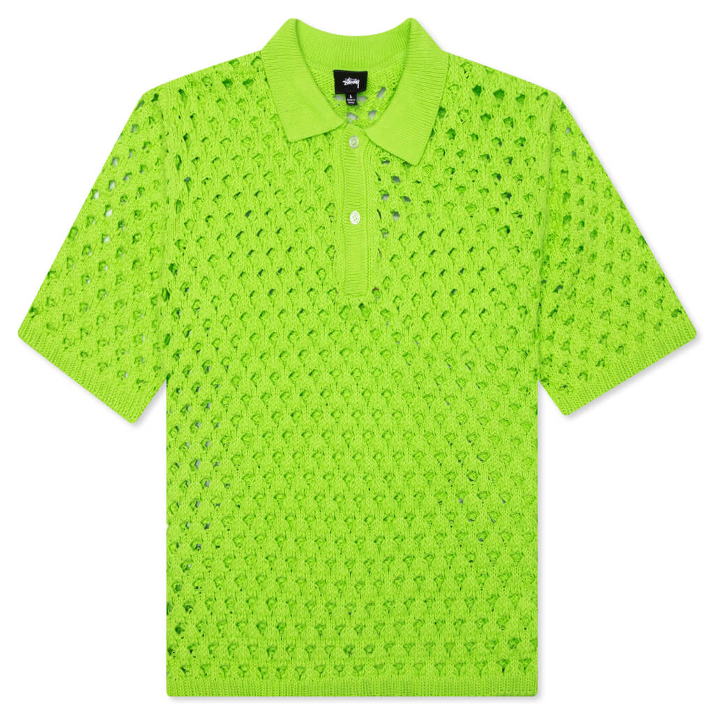 Big Mesh Polo Sweater Stussy – Гарантія оригінальності – боковий вид