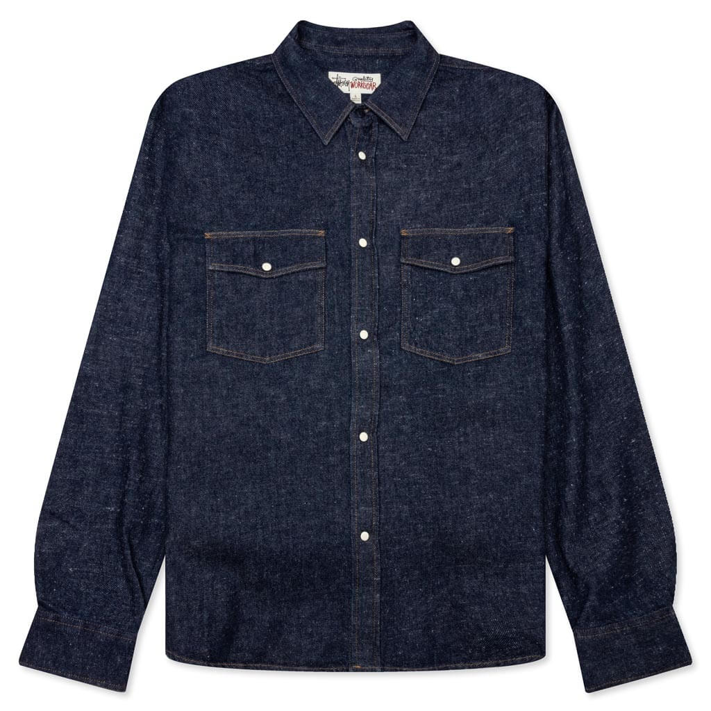 Boxy Western Denim L Stussy – Гарантія оригінальності – боковий вид
