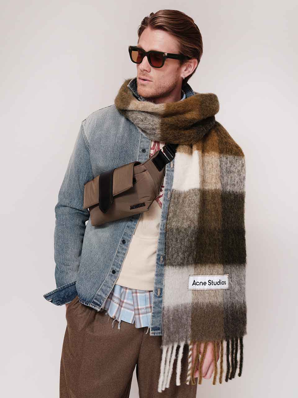 Checkered Motif Scarf Acne studios оригінал – Купити в Україні – вид ззаду