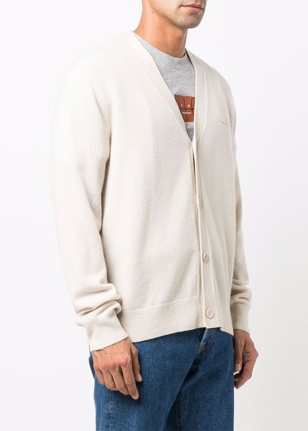 Оригінальна Oatmeal Melange Keve Face Cardigan Acne studios – вид ззаду