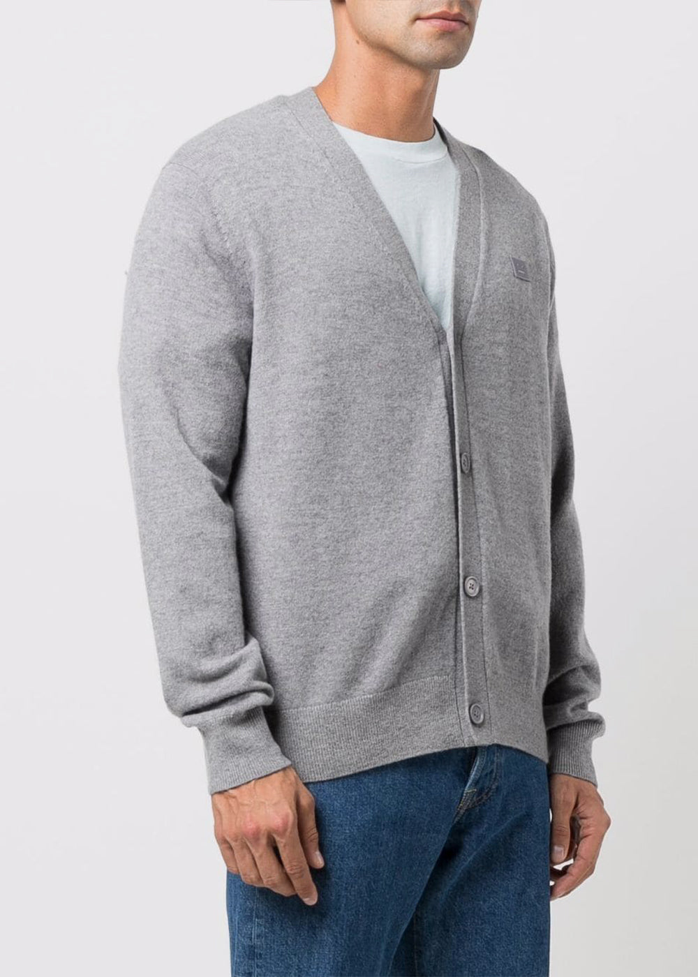 Grey Melange Keve Face Cardigan Acne studios оригінал – Купити в Україні – вид ззаду