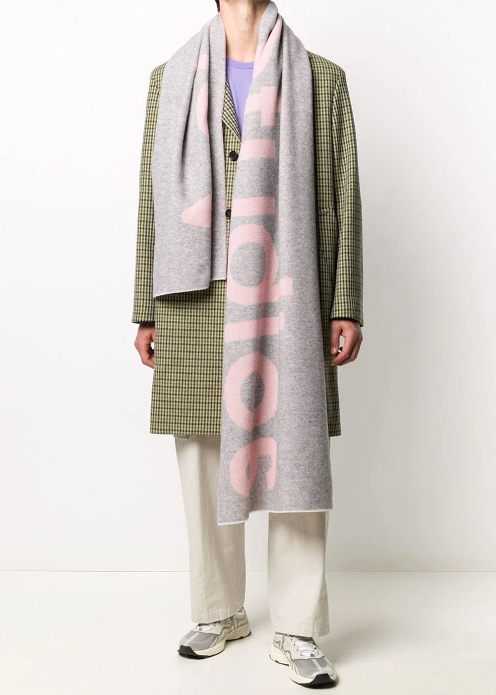 Light Pink & Green Heavy Scarf Acne studios – Гарантія оригінальності – вид ззаду