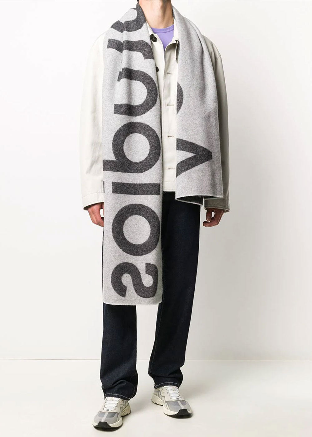 Black Logo Jacquard Wool Scarf Acne studios оригінал – Купити в Україні – вид ззаду