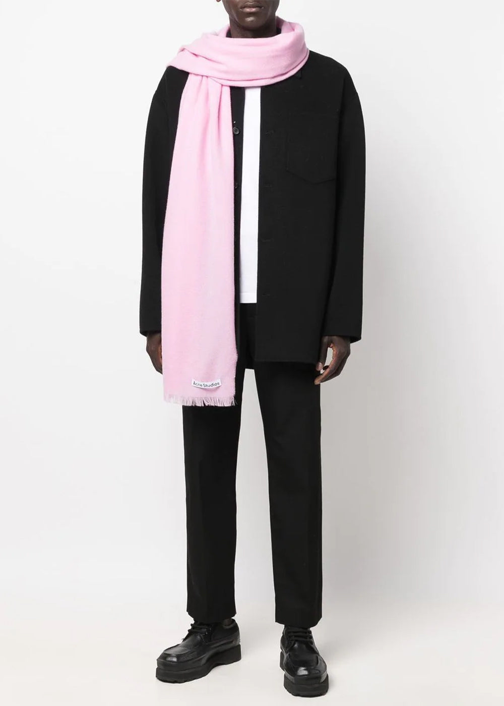 Оригінальна Pale Pink Wool Scarf Acne studios – вид ззаду