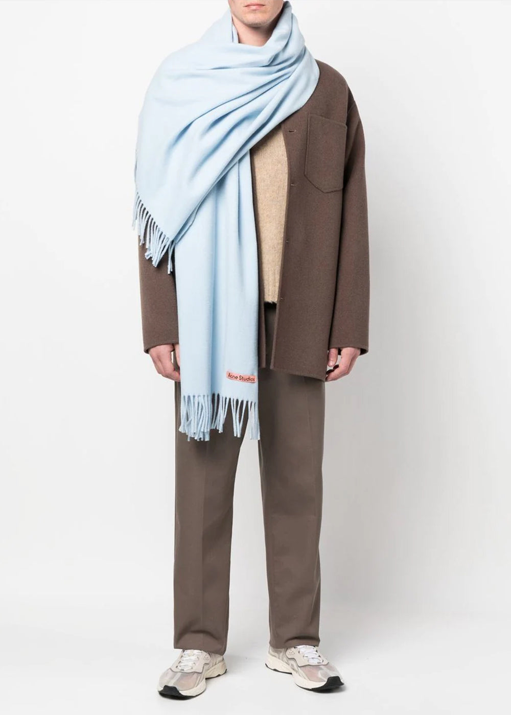 Оригінальна Light Blue Wool Scarf Acne studios – вид ззаду