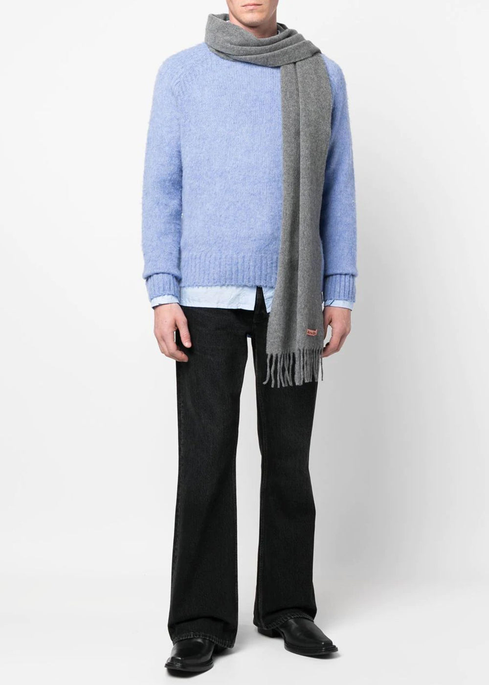 Grey Melange Wool Scarf Acne studios оригінал – Купити в Україні – вид ззаду