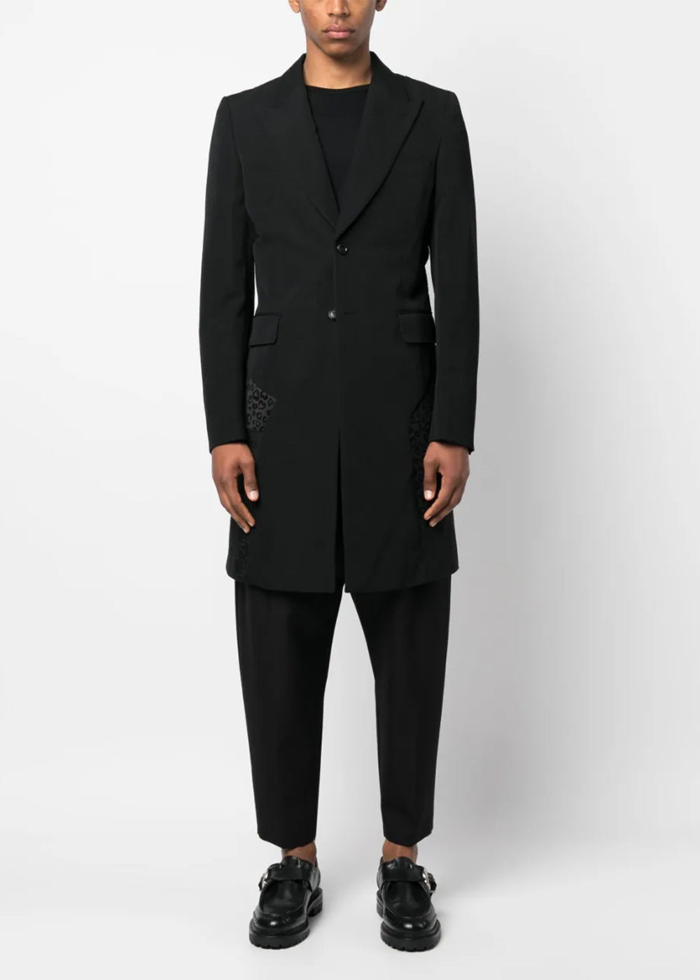 Black Panelled Single-Breasted Coat Comme des garcons оригінал – Купити в Україні – вид ззаду