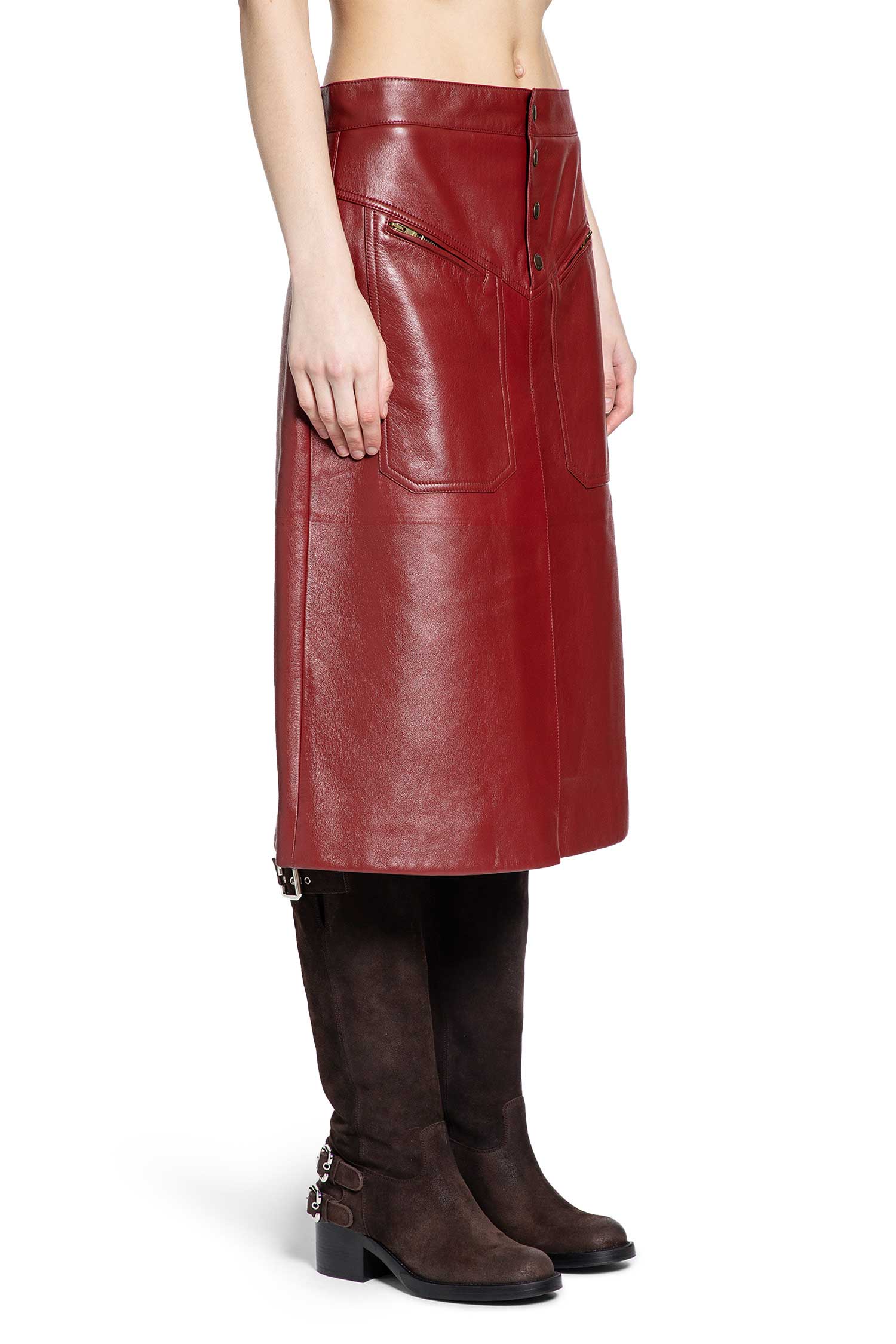 Оригінальна Knee-Length Skirt In Leather Chloe – детальний вид
