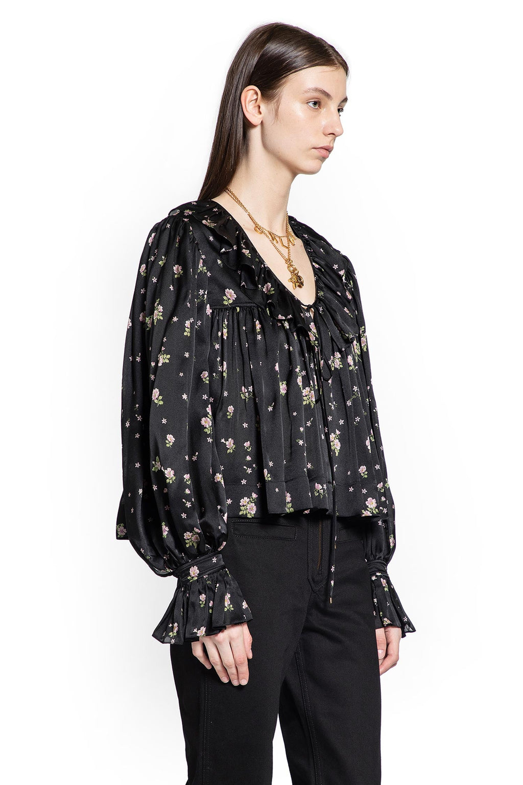 Liberty Print Maxi Gathered Ruffle Top Chloe оригінал – Купити в Україні – вид ззаду