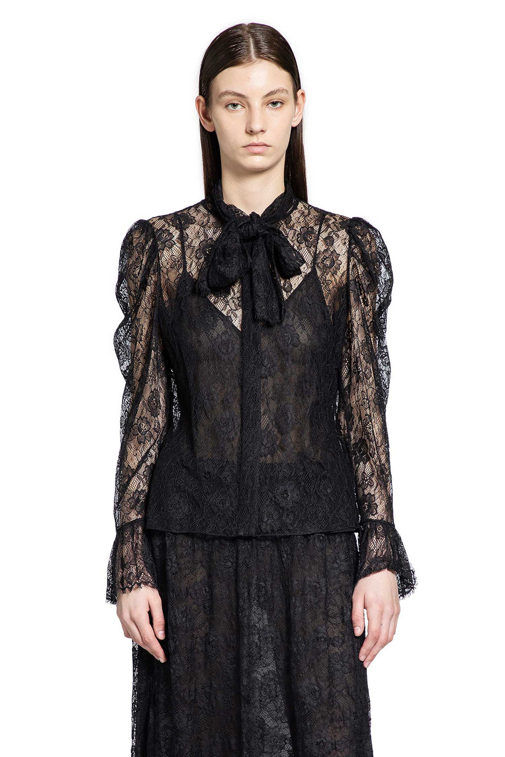 Lavallière Top In Floral Lace Jacquard Chloe – Гарантія оригінальності – вид ззаду