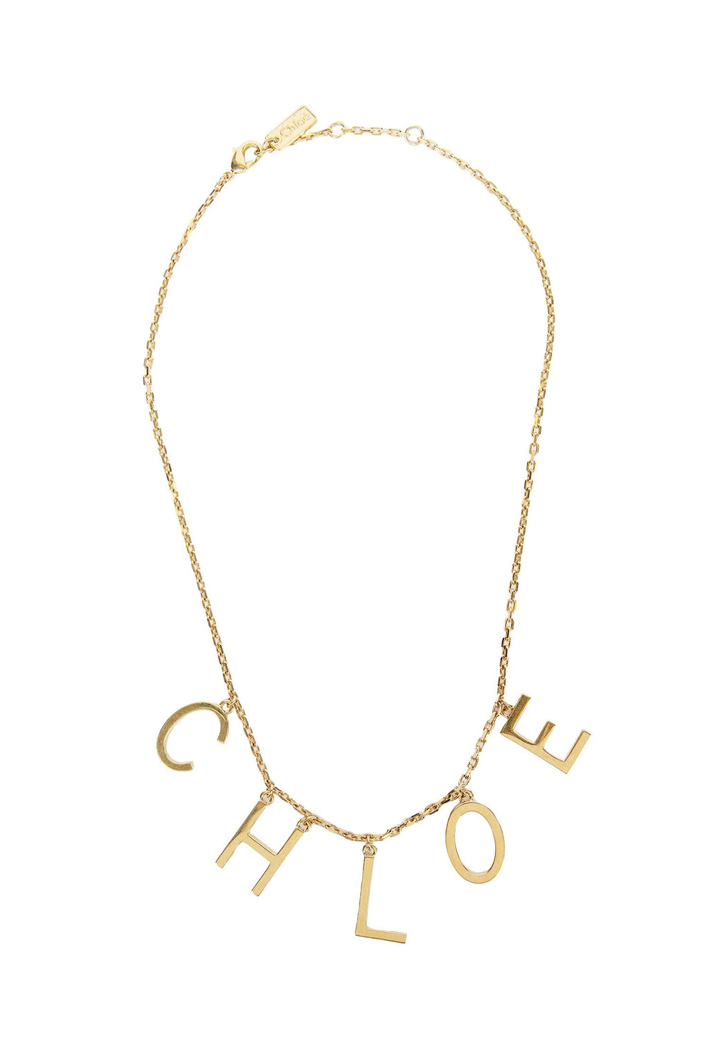 Brass Necklace With Logo Charms Chloe – Гарантія оригінальності – боковий вид