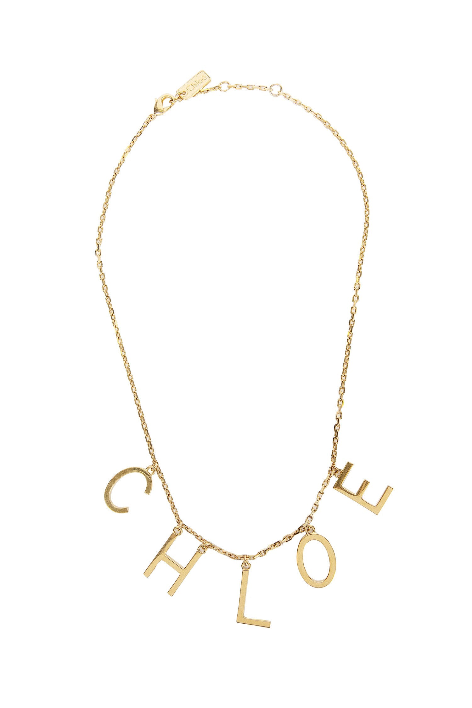 Brass Necklace With Logo Charms Chloe – Гарантія оригінальності – боковий вид