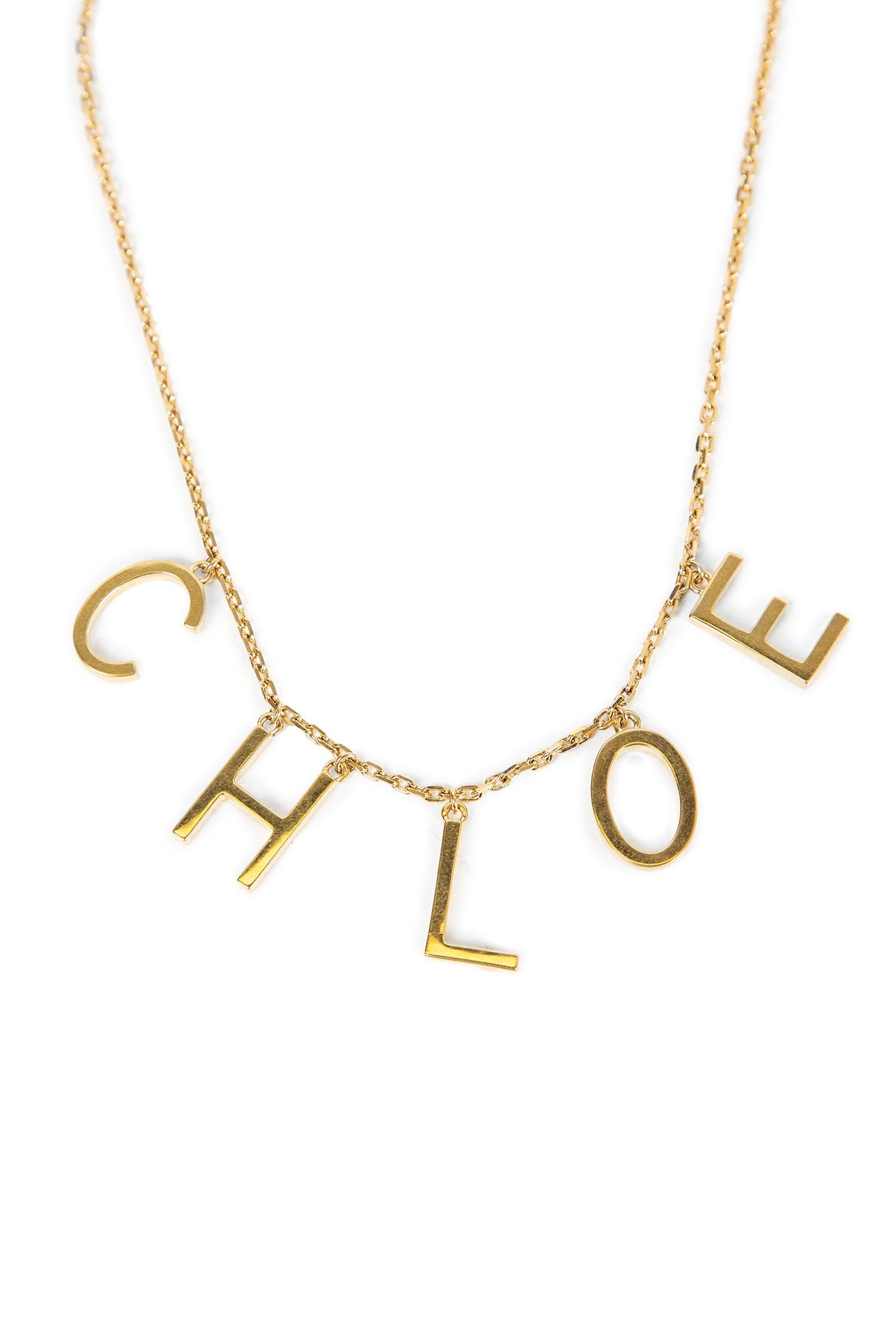 Brass Necklace With Logo Charms Chloe – Гарантія оригінальності – вид ззаду