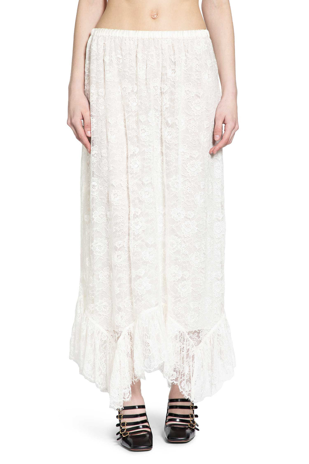 Ruffled MIDI Skirt In Floral Silk Jacquard Chloe оригінал – Купити в Україні – вид ззаду