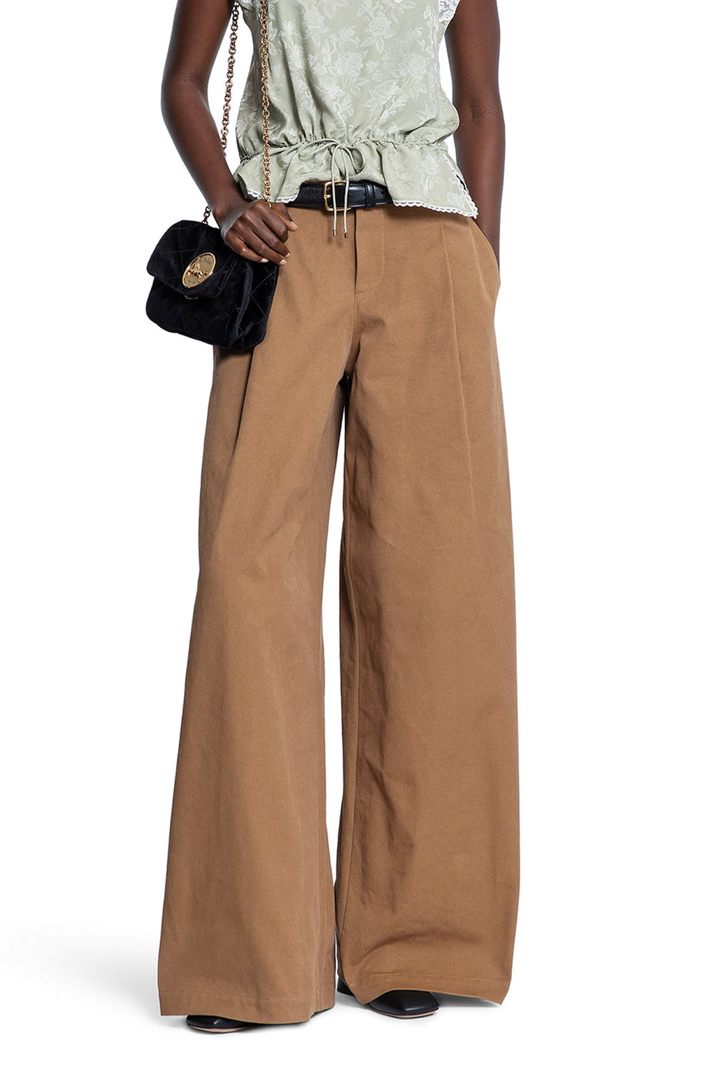 High-Rise Wide-Leg Pants In Cotton Canvas Chloe – Гарантія оригінальності – боковий вид