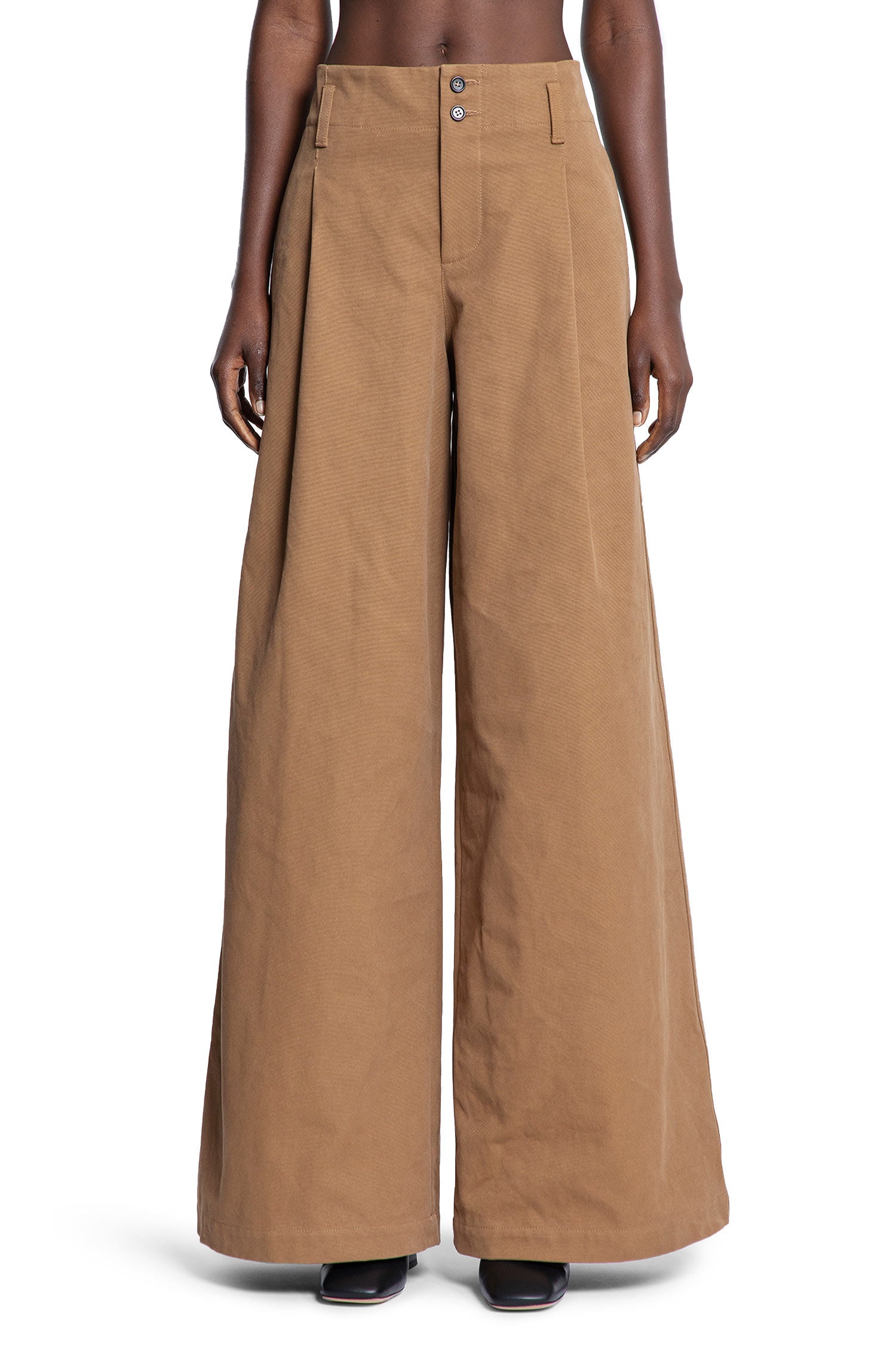High-Rise Wide-Leg Pants In Cotton Canvas Chloe – Гарантія оригінальності – вид ззаду