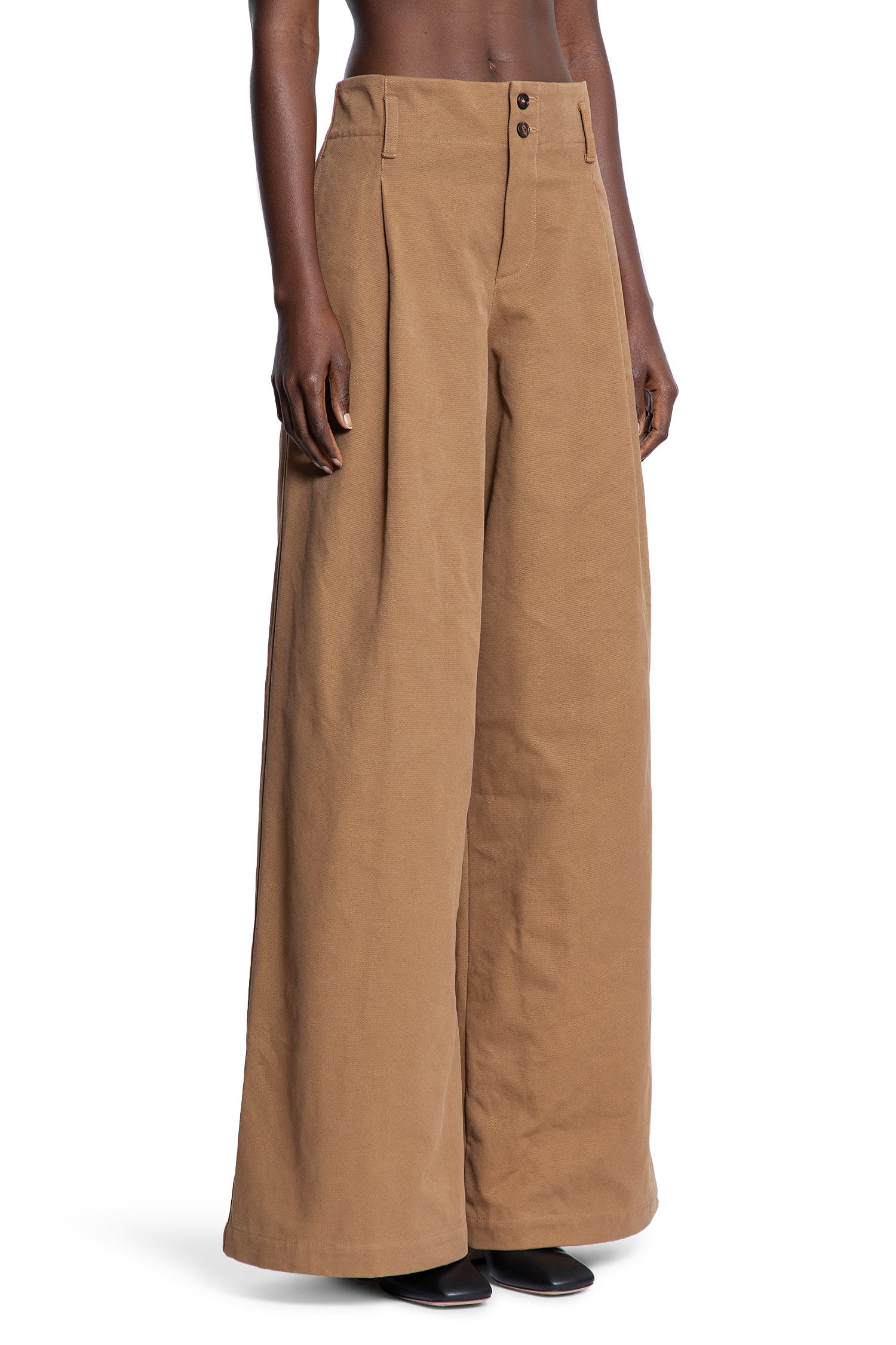 High-Rise Wide-Leg Pants In Cotton Canvas Chloe – Гарантія оригінальності – детальний вид