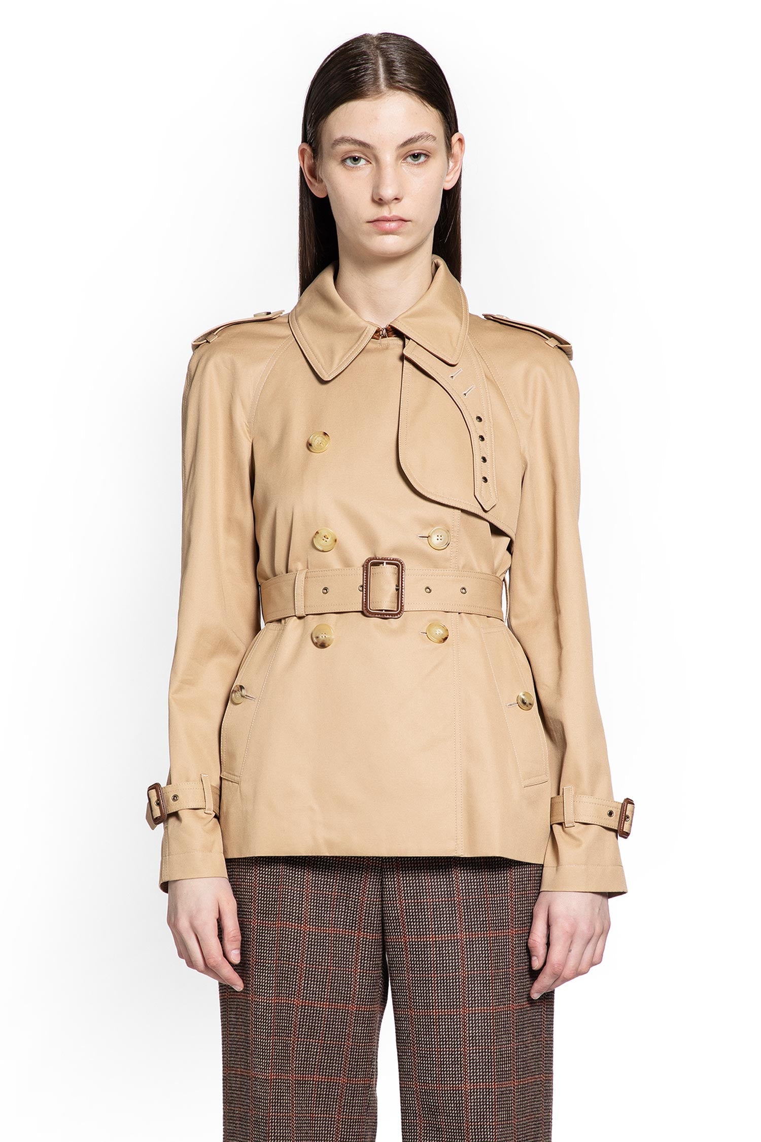 Оригінальна Short Trench Coat In Cotton Gabardine Chloe – боковий вид