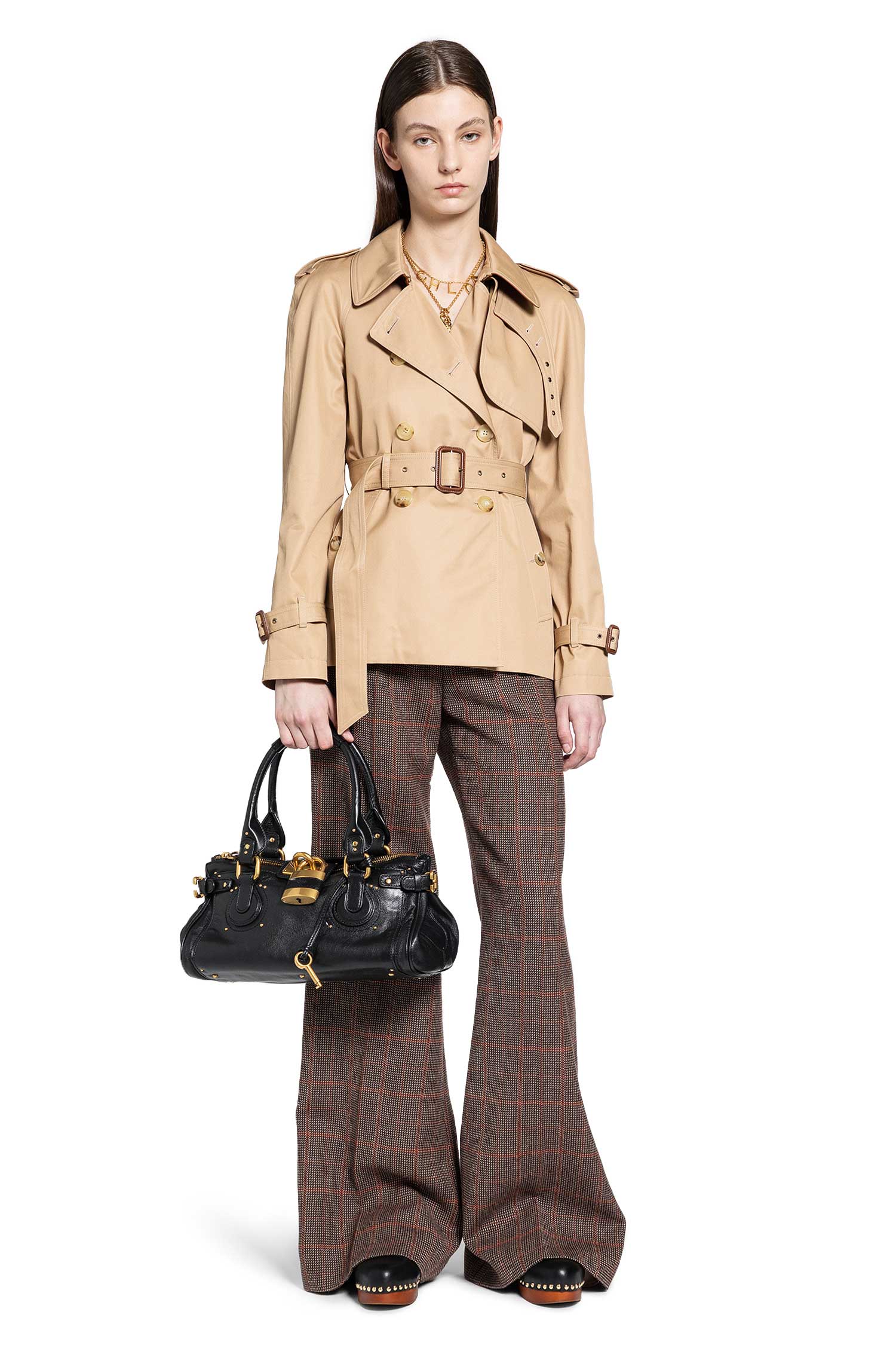 Оригінальна Short Trench Coat In Cotton Gabardine Chloe – збільшений вид