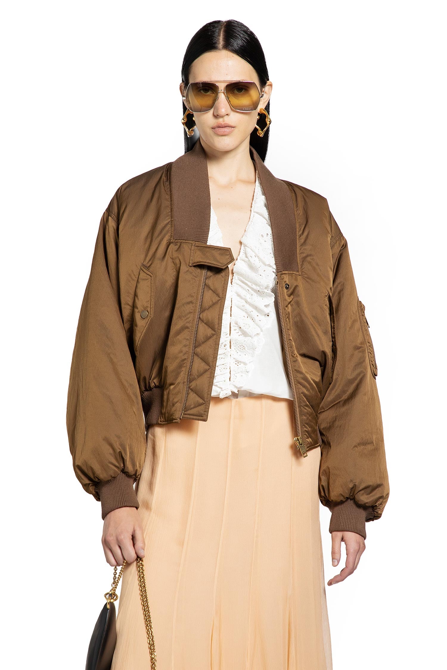 Bomber Jacket In Nylon Chloe – Гарантія оригінальності – боковий вид