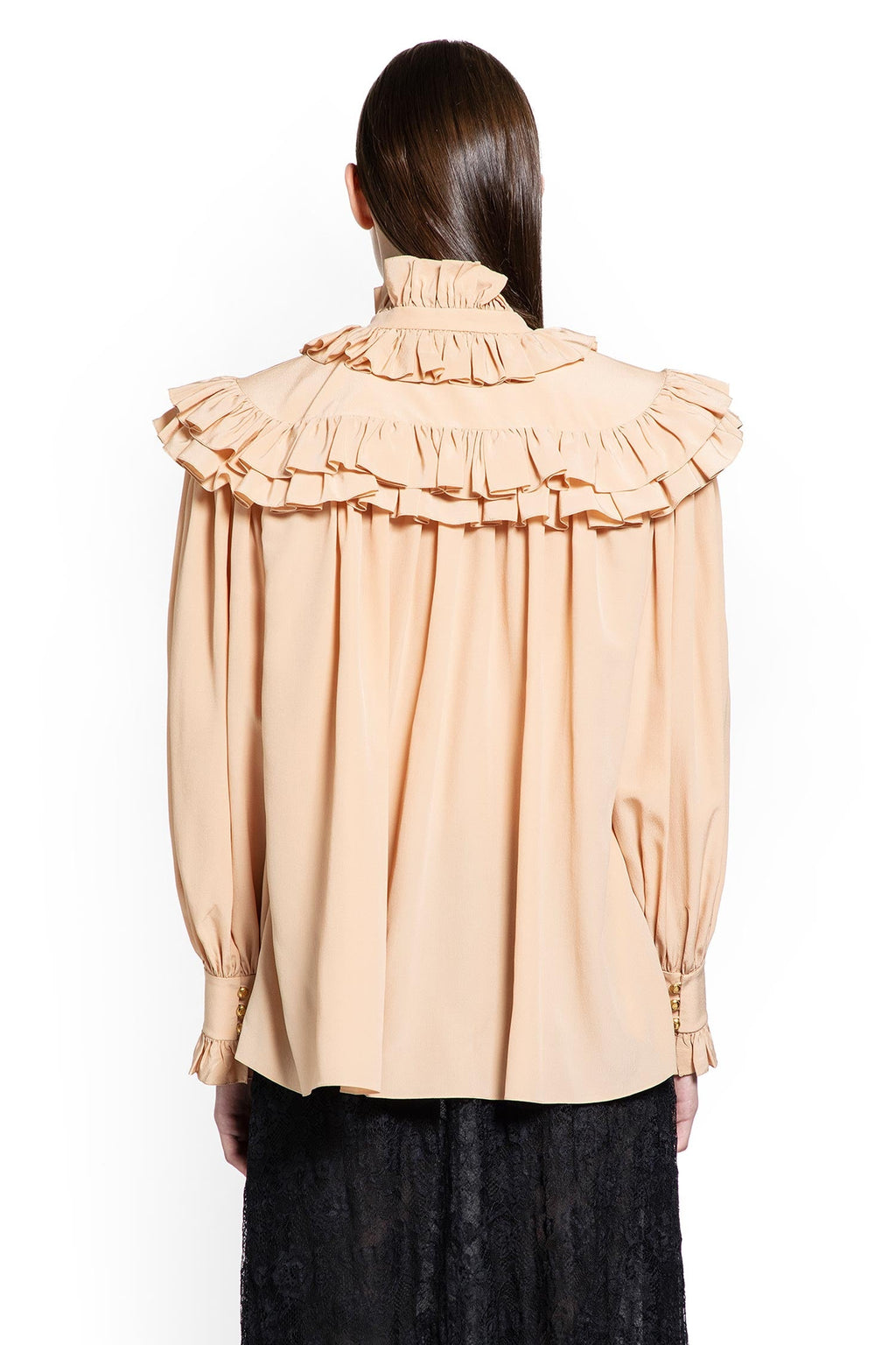 Oversize Ruffle Top In Crêpe De Chine Chloe оригінал – Купити в Україні – збільшений вид