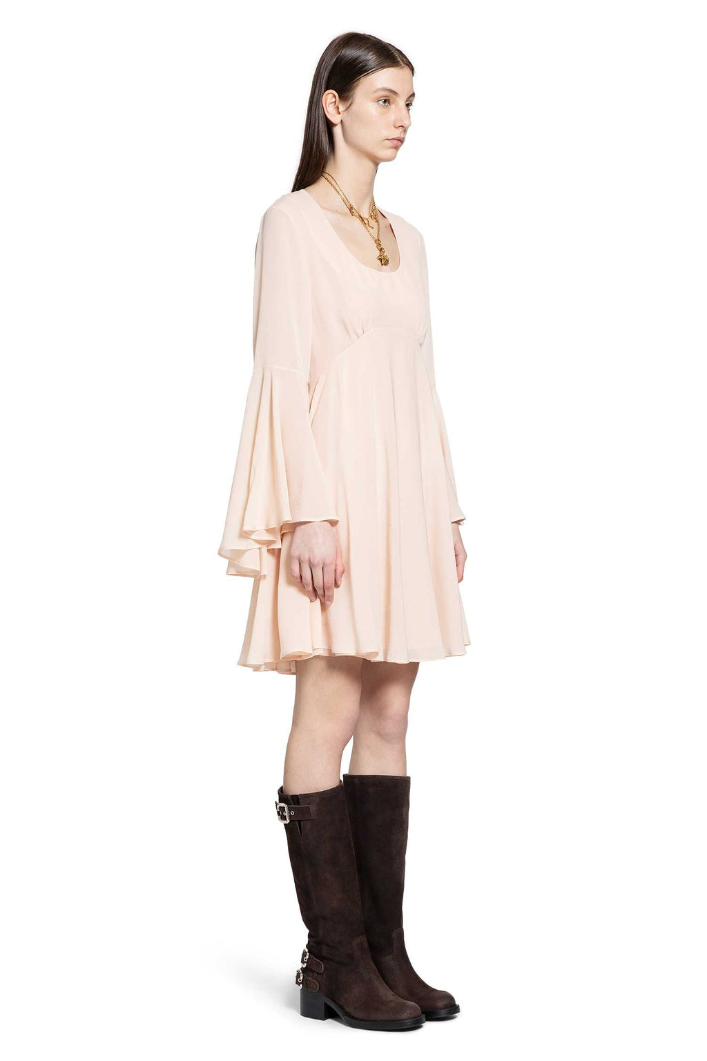 Flared Silk Georgette Mini Dress Chloe – Гарантія оригінальності – детальний вид